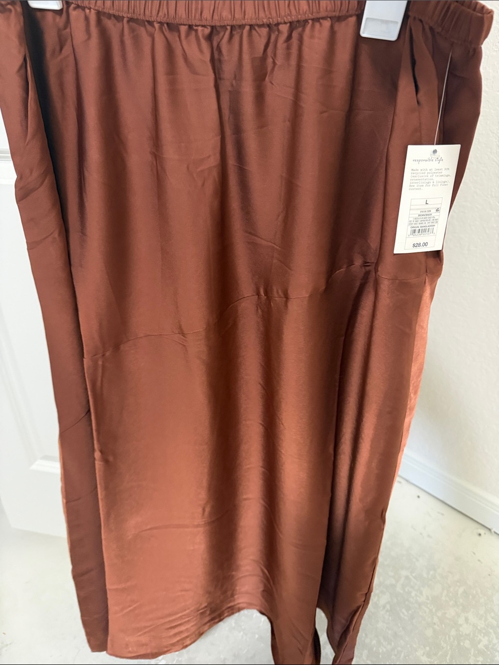 a new day Satin Maxi Skirt in Rust Brown
